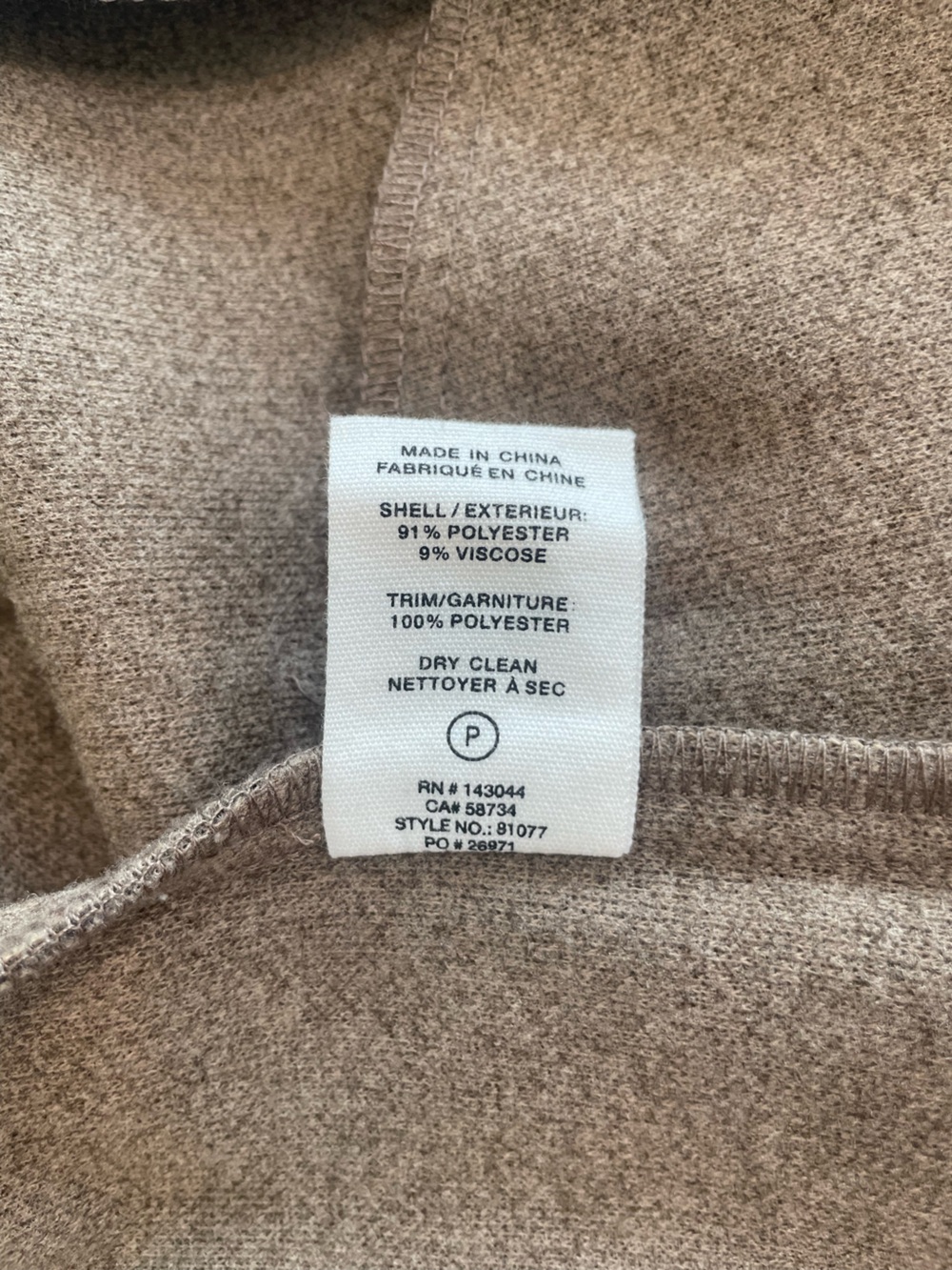 Avec Les Filles Taupe Wool Blend Shacket Jacket Size Small Quiet Luxury - Picture 5 of 8